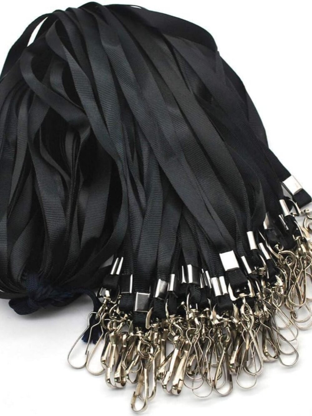 Black Lanyard Bulk Lanyards for Id Badges Flat Lanyard with Badge Clip Swivel Ho